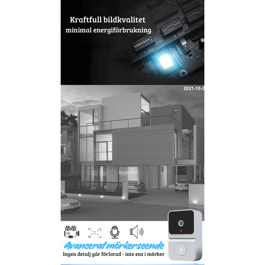 Smart videodörrklocka med HD-video och tvåvägskommunikation