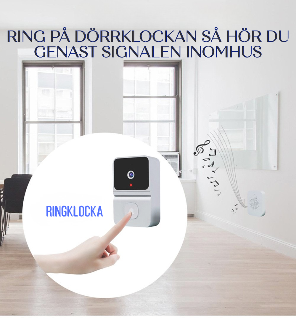 Smart videodörrklocka med HD-video och tvåvägskommunikation